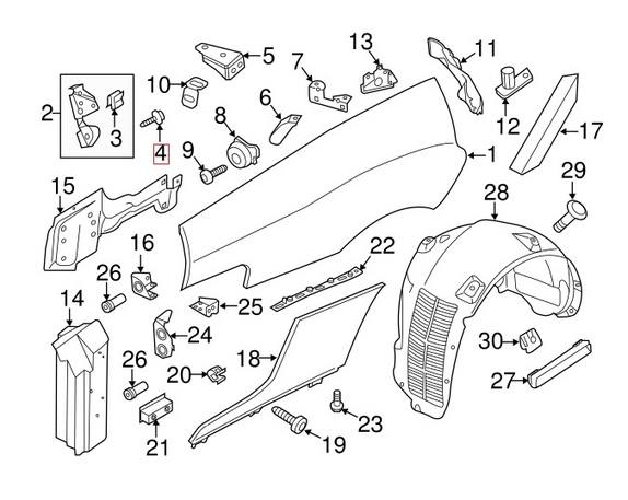 Audi VW Double Collared Stud WHT000813